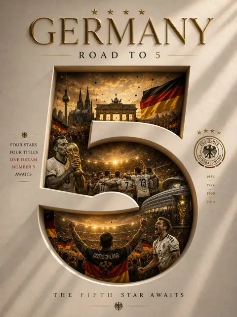FIFA2026 德国倒计时5天国家队海报