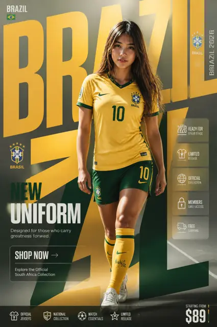 FIFA2026 巴西新队服展示海报