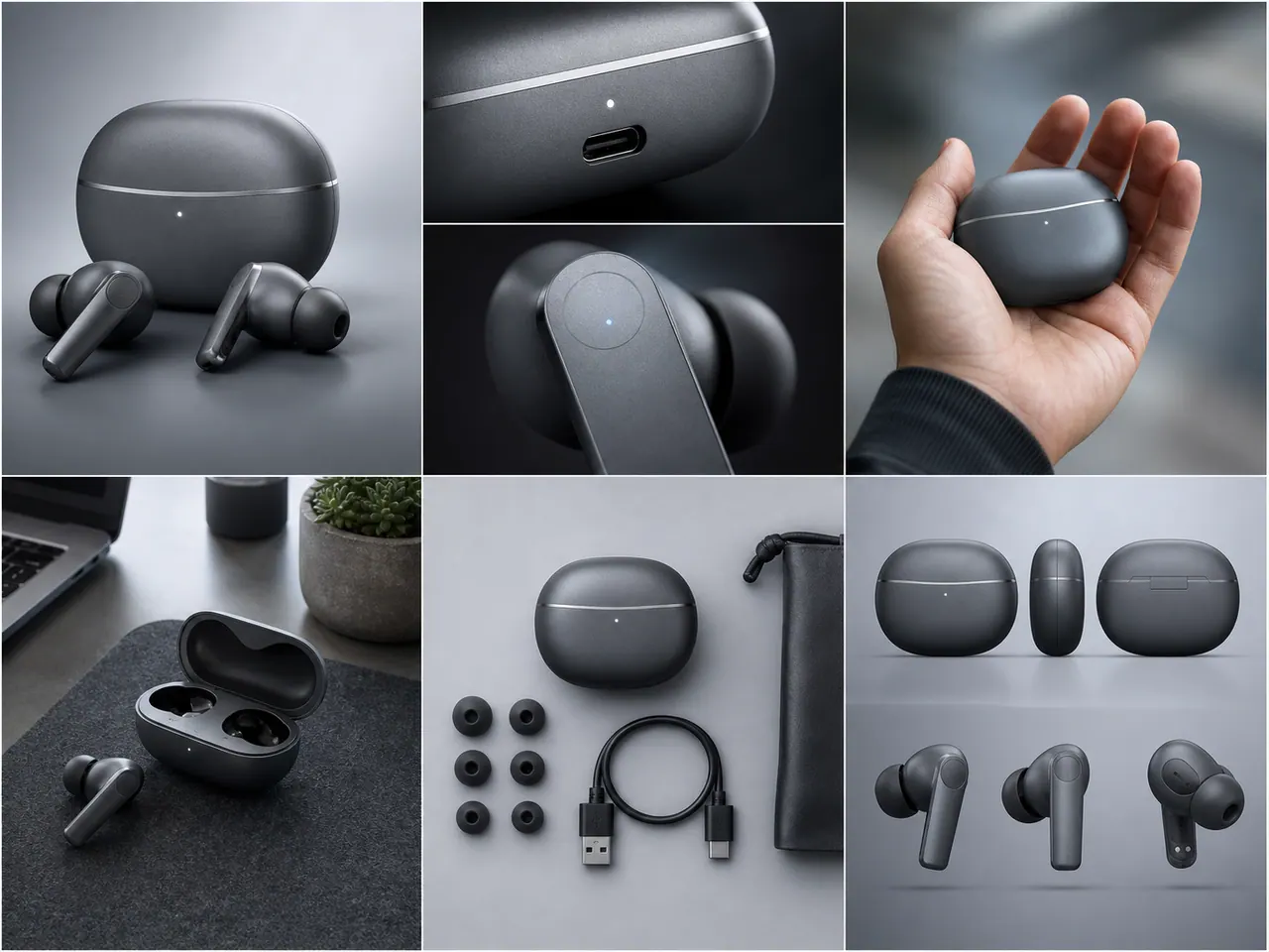 Consumer electronics product image with clear surfaces and feature details